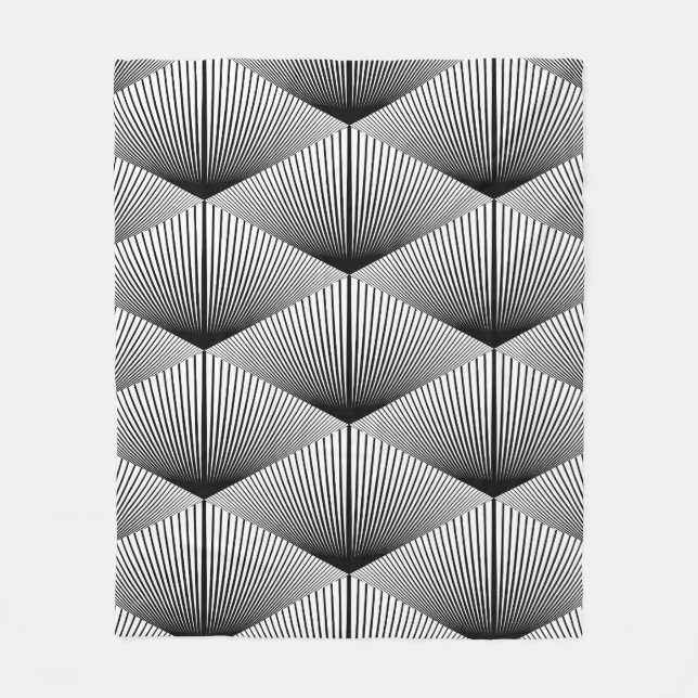 Couverture Polaire Diamant Géométrique : Conception Vintage monochrom (Devant)