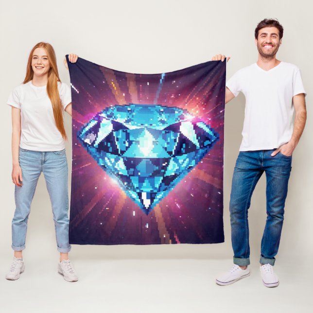 Couverture Polaire Diamant Pixelisé Lumineux (En situation)