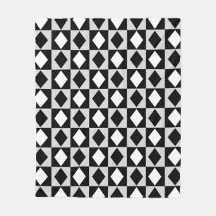 Couverture Polaire Diamant Rhombus blanc noir