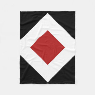 Couverture Polaire Diamant rouge, frontière blanche audacieuse sur le