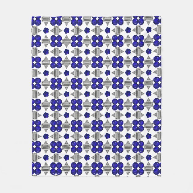 Couverture Polaire Diamant Sapphire Gemstone Art, Bleu (Devant)