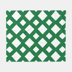Couverture Polaire Diamants blancs sur vert