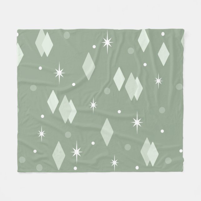 Couverture Polaire Diamants de l'âge de l'espace Sage vert (Devant (Horizontal))
