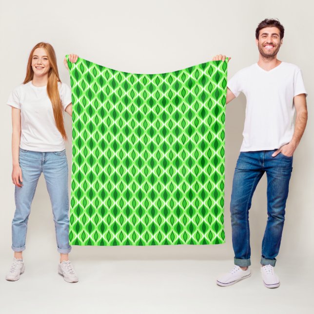 Couverture Polaire Diamants modernes du milieu du siècle, vert émerau (En situation)