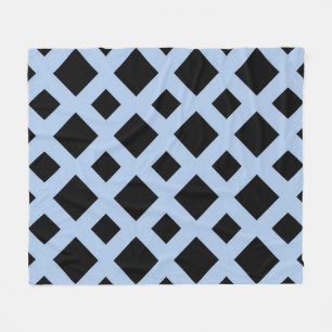 Couverture Polaire Diamants noirs sur Bleu clair