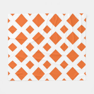 Couverture Polaire Diamants oranges sur le blanc