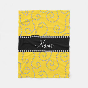 Couverture Polaire Diamants tourbillonnants jaunes de nom personnalis