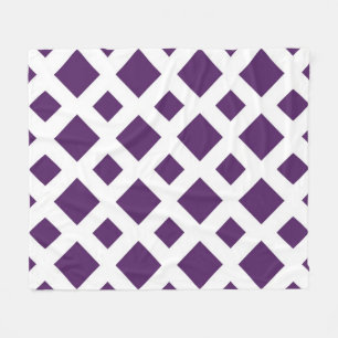 Couverture Polaire Diamants violets sur blanc