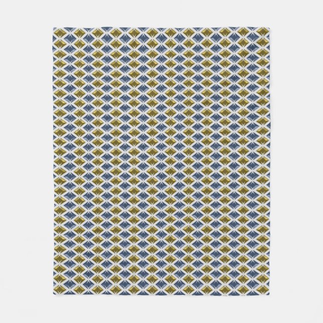 Couverture Polaire DIAMONDES bleu doré (Devant)