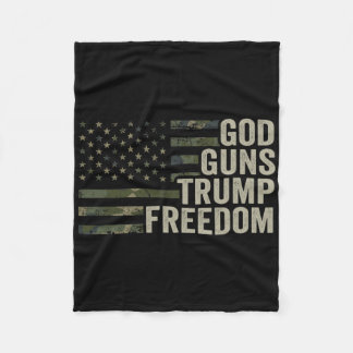 Couverture Polaire Dieu Armes Trump Liberté - Drôle Camouflage Pro Ar