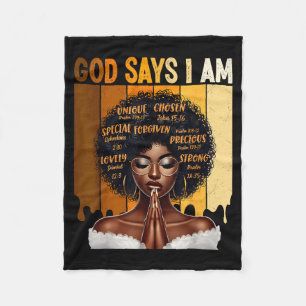 Couverture Polaire Dieu dit que je suis fille africaine à la peau noi