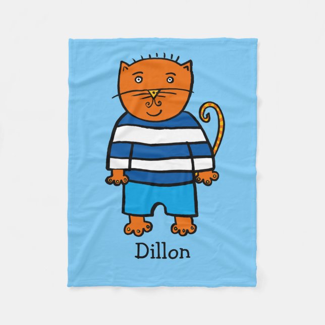 Couverture Polaire Dillon le Chat personnalisé (Devant)