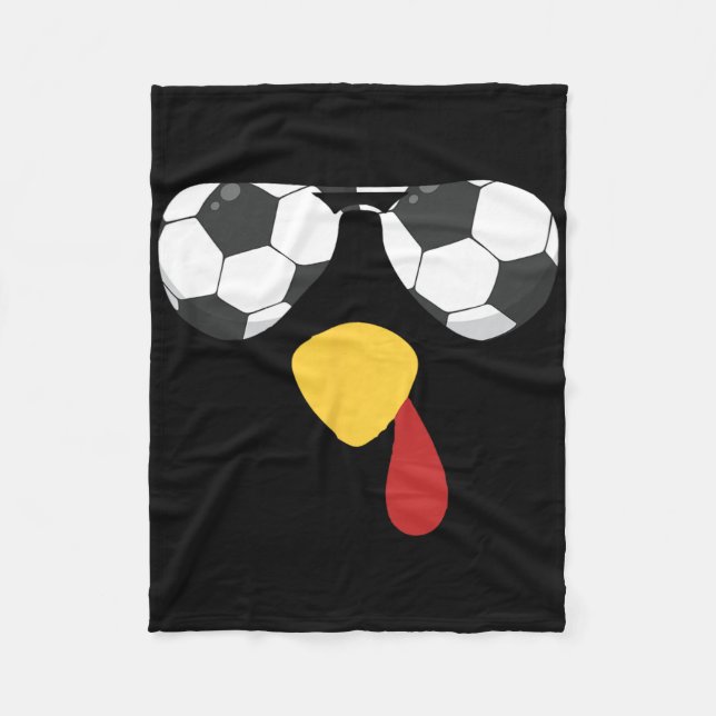 Couverture Polaire Dinde Cool Avec Lunettes De Foot Thanksgiving  (Devant)