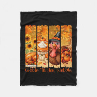 Couverture Polaire Dinde de Thanksgiving drôle Gobble jusqu'à ce que