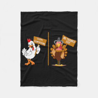 Couverture Polaire Dinde de Thanksgiving Non Merci Halloween Grincheu