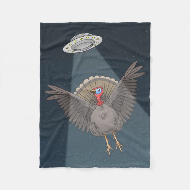 Couverture Polaire Dinde de Thanksgiving sauvée par des extraterrestr (Devant)