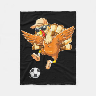 Couverture Polaire Dindon drôle coup de pied de bicyclette football T