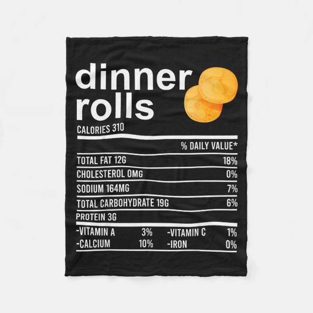 Couverture Polaire Dinner Rolls Nutrition Facts Apparel Funny Thanksg (Devant)