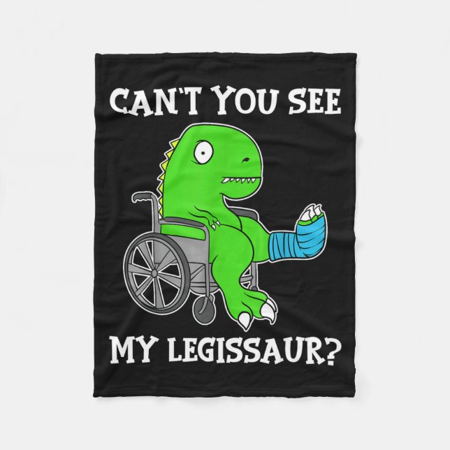 Couverture Polaire Dino Funny Get Well Broken Leg Gift Dinosaur With  (Devant)
