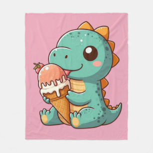 Couverture Polaire Dino mignonne de glace mangeur
