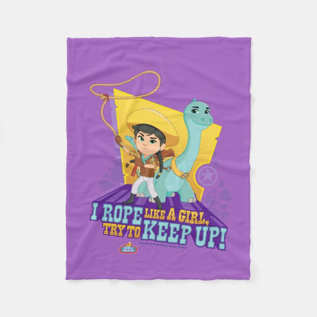 Couverture Polaire Dino Ranch | Min et Clover (Devant)