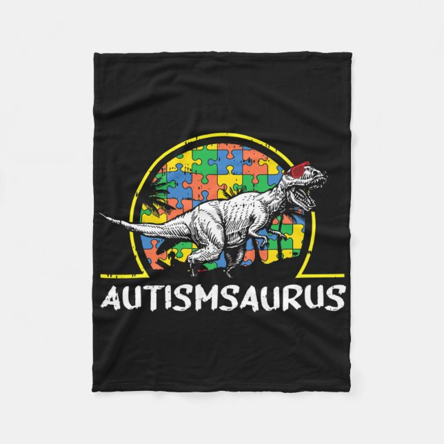 Couverture Polaire Dino-saur Cadeaux De Sensibilisation sur l'autisme (Devant)