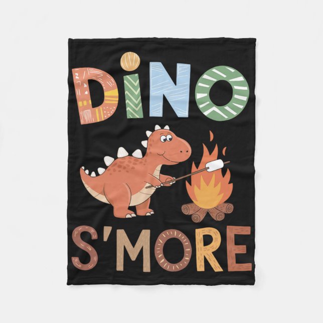 Couverture Polaire Dino S'more Dinosaure Trex Camping Smores Kawaii S (Devant)