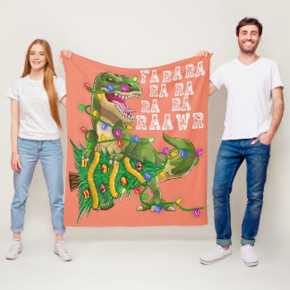 Couverture Polaire Dinosaur Arbre de Noël Rex Hommes Garçons Enfants