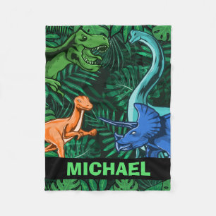 Couverture Polaire Dinosaur Enfants Dino Jurassic Trex Boy Personnali