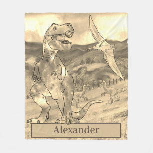 Couverture Polaire Dinosaur T Rex Enfants personnalisés 