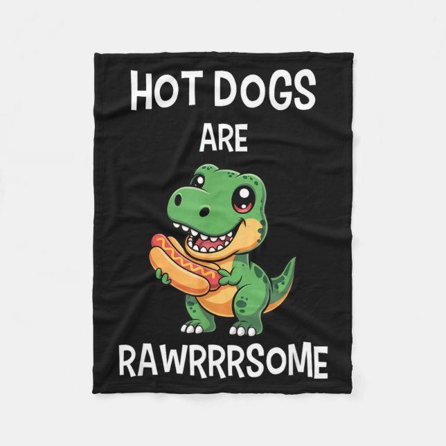 Couverture Polaire Dinosaur T Rex Hot Dog Shirt Funny Hot Dogs Are Ra (Devant)