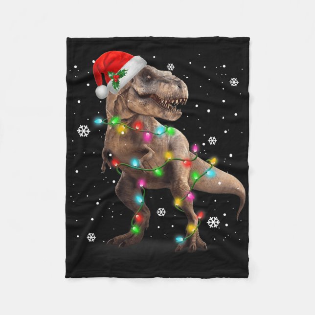 Couverture Polaire Dinosaur T-rex Tree Christmas Xmas Pet Dino Trex  (Devant)