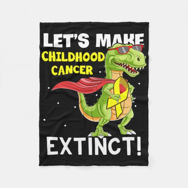 Couverture Polaire Dinosaur Yellow Ribbon Childhood Cancer Awareness  (Devant)