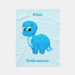 Couverture Polaire Dinosaure mignon de bébé bleu