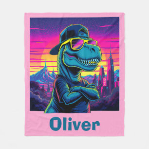 Couverture Polaire Dinosaure Punk Rétro
