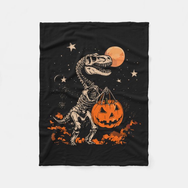 Couverture Polaire Dinosaure squelette Citrouille effrayant Lune Hall (Devant)
