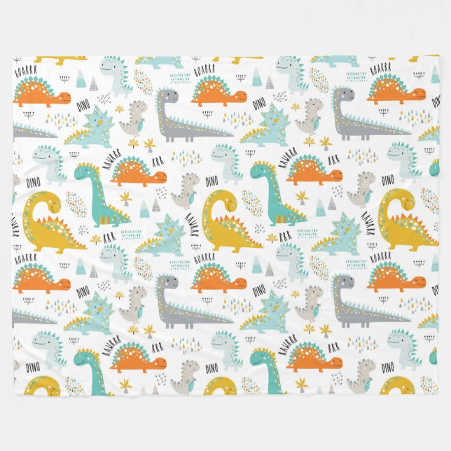 Couverture Polaire Dinosaures (Devant (Horizontal))
