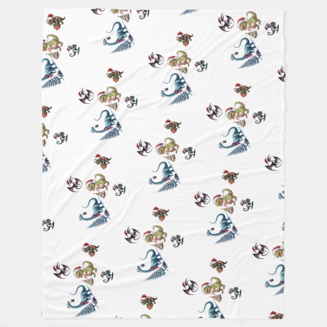 Couverture Polaire Dinosaures de Noël (Devant)