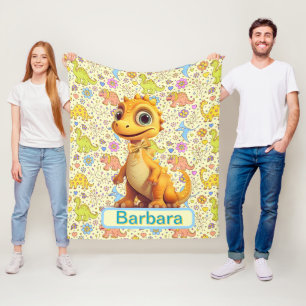 Couverture Polaire Dinosaures Et Fleurs Personnalisés