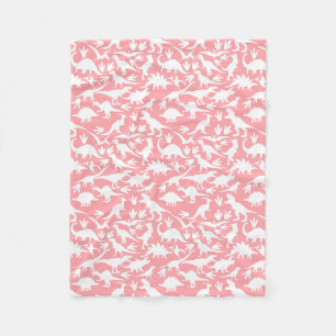Couverture Polaire Dinosaures motif 01 w. BG rose