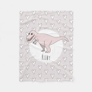 Couverture Polaire Dinosaures roses de filles Dinosaures mignons Dess