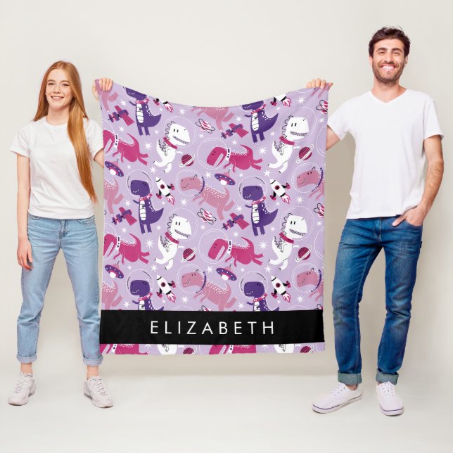 Couverture Polaire Dinosaures Spatiaux, Dinosaures Mignons, Étoiles,  (En situation)