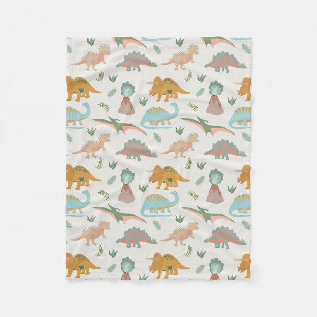 Couverture Polaire Dinosaurs Kids Hand Drawn Boho Dinosaur Bedroom (Devant)
