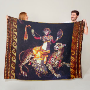 Couverture Polaire DIONYSOS AVEC LA SPEAR ÉQUITATION LEOPARD Grecque