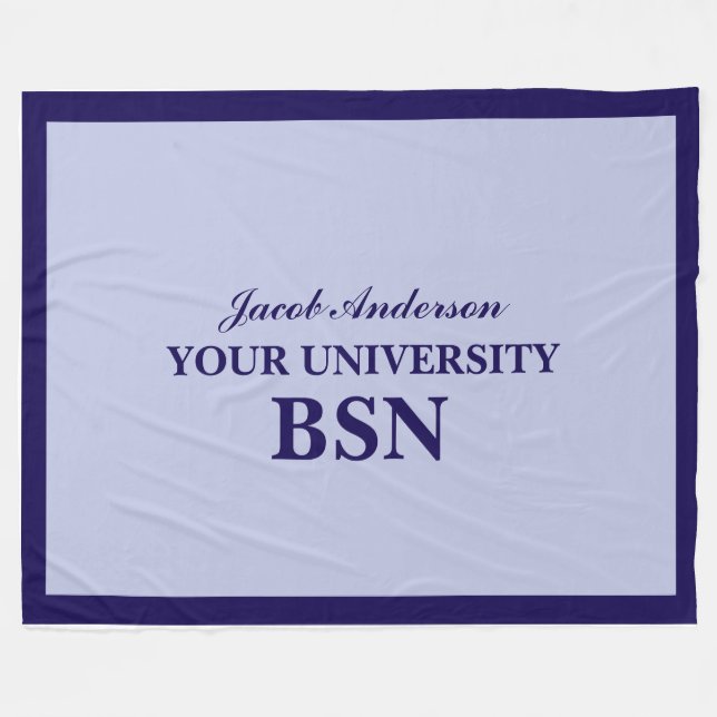 Couverture Polaire Diplôme BSN Nom Personnalisé (Devant (Horizontal))