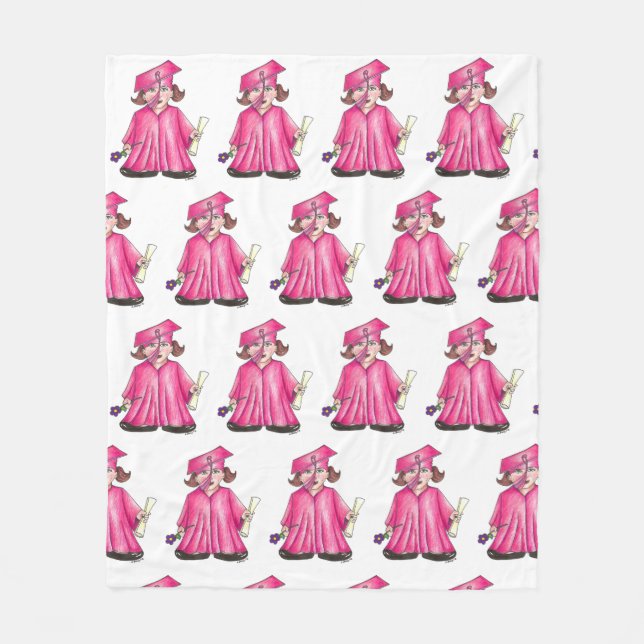 Couverture Polaire Diplôme d'études supérieures rose Casquette (Devant)