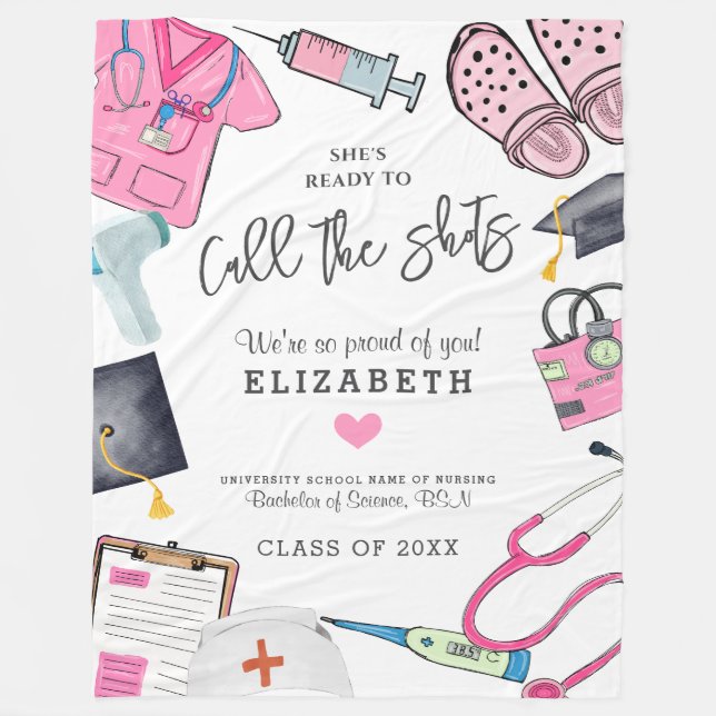 Couverture Polaire Diplôme d'infirmière personnalisée (Devant)