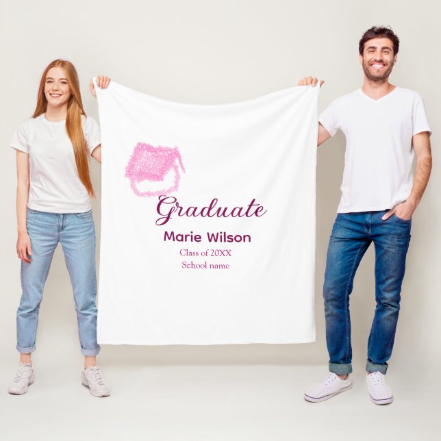 Couverture Polaire diplômé parties scintillant rose bouchon ajouter n (En situation)