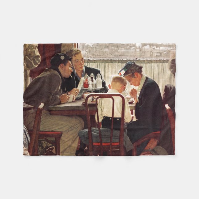 Couverture Polaire Dire grâce par Norman Rockwell (Devant (Horizontal))