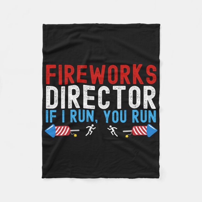 Couverture Polaire Directeur de Fireworks Drapeau américain 4 juillet (Devant)